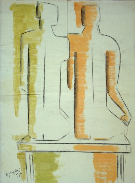 2 Seated figures